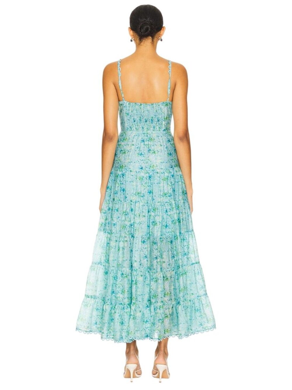 ASTR the Label Tazia Dress in Blue Floral Large New Womens Maxi Gown - Picture 2 of 11